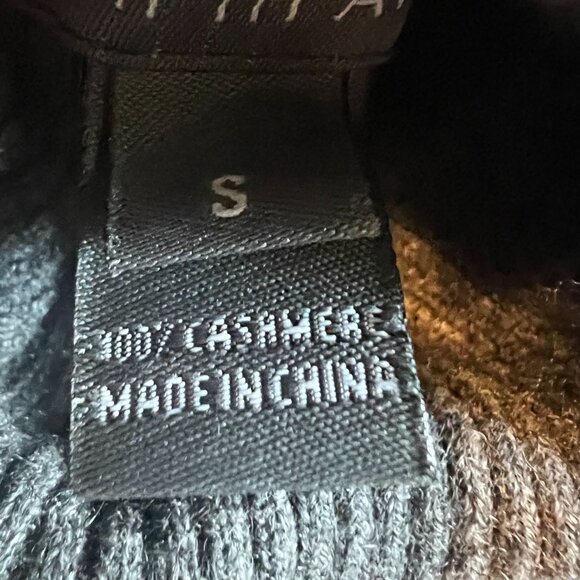 Saks Fifth Avenue Womens Gray Ribbed Turtleneck Sweater S 100% Cashmere - Picture 5 of 7